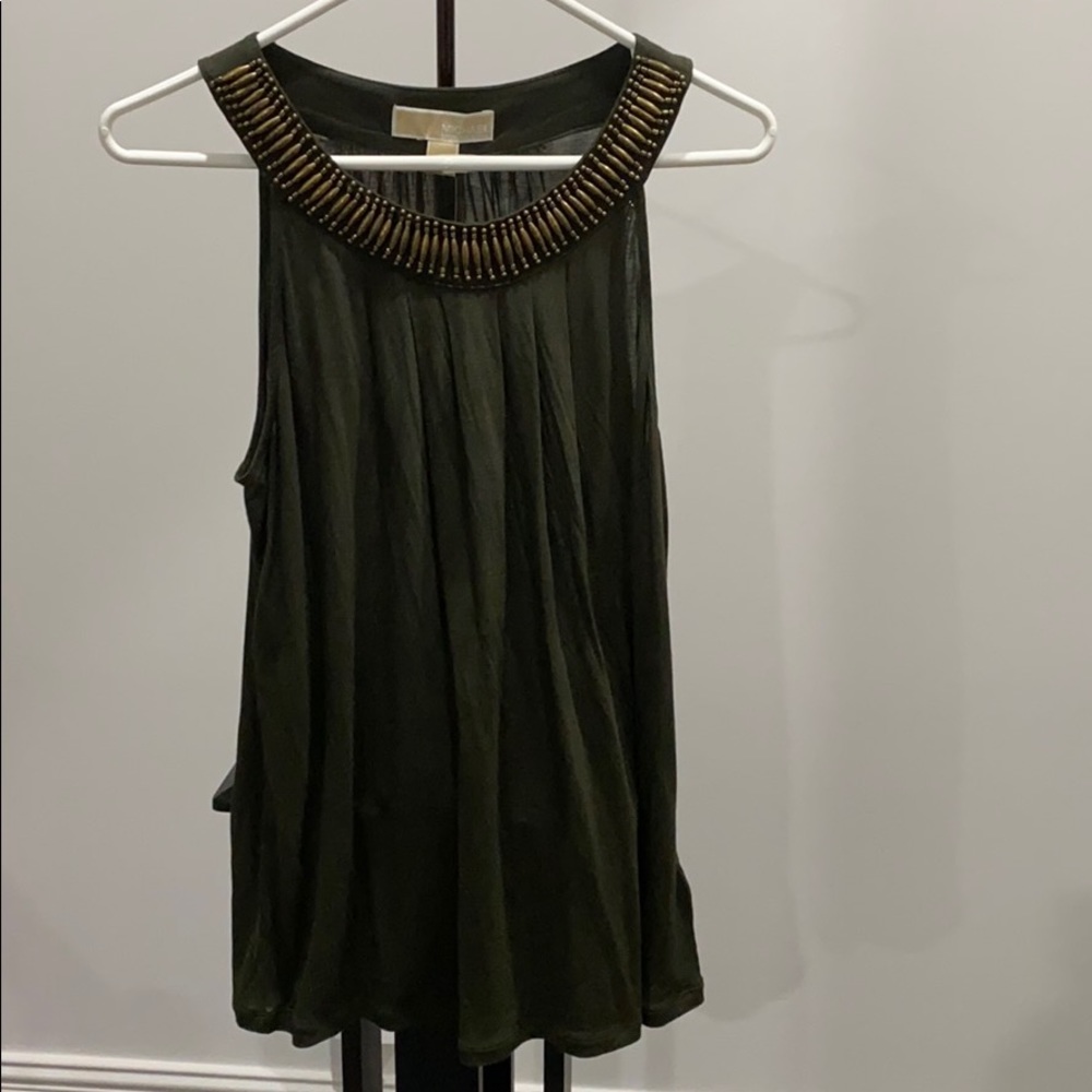 Michael Kors olive green embellished tank!